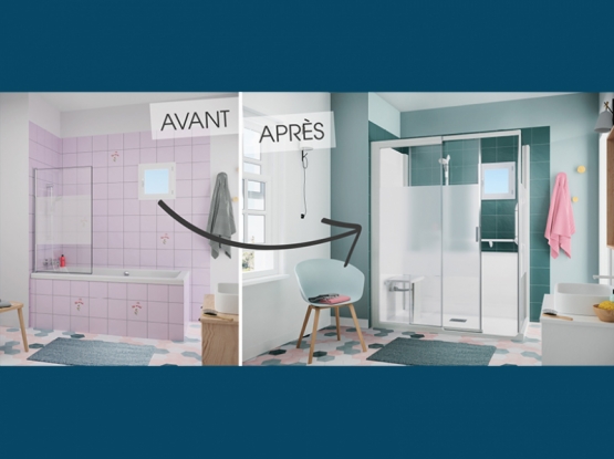 Cabine de douche adaptée pour les personnes à mobilités réduite & Séniors.